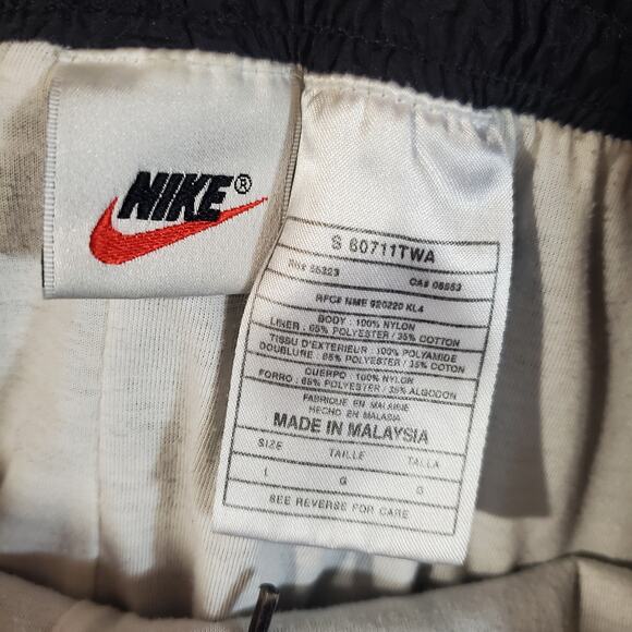 Nike VTG 90s Ankle Zip Lined Nylon Track Jogger Pants Mens L Black Swoosh Logo - Picture 8 of 10